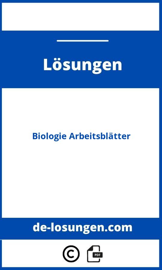 Biologie Arbeitsblätter Lösungen