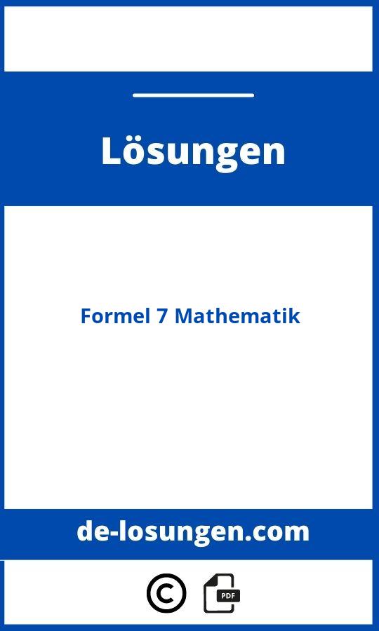 Formel 7 Mathematik Lösungen