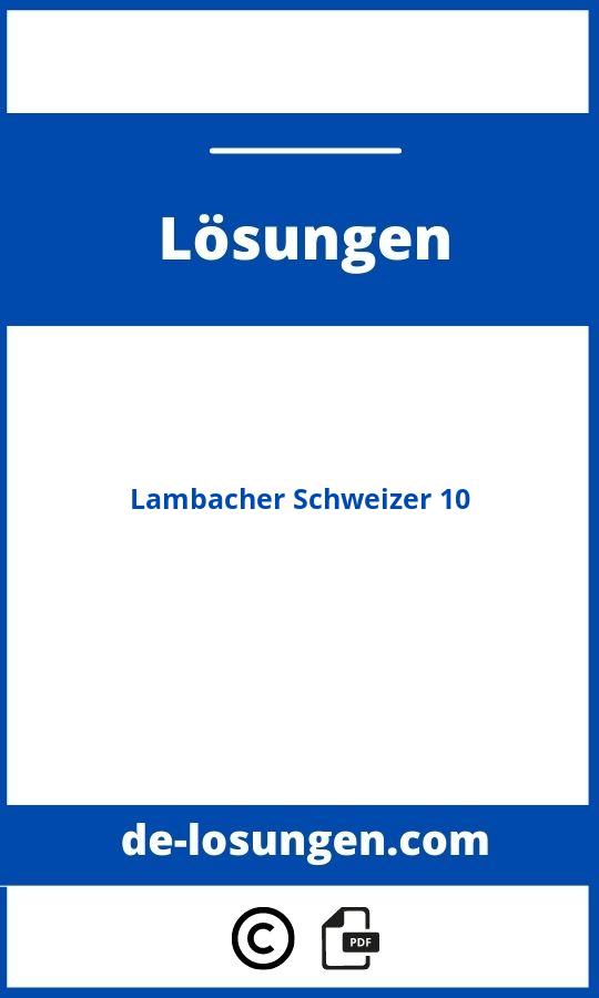 Lambacher Schweizer 10 Lösungen Pdf