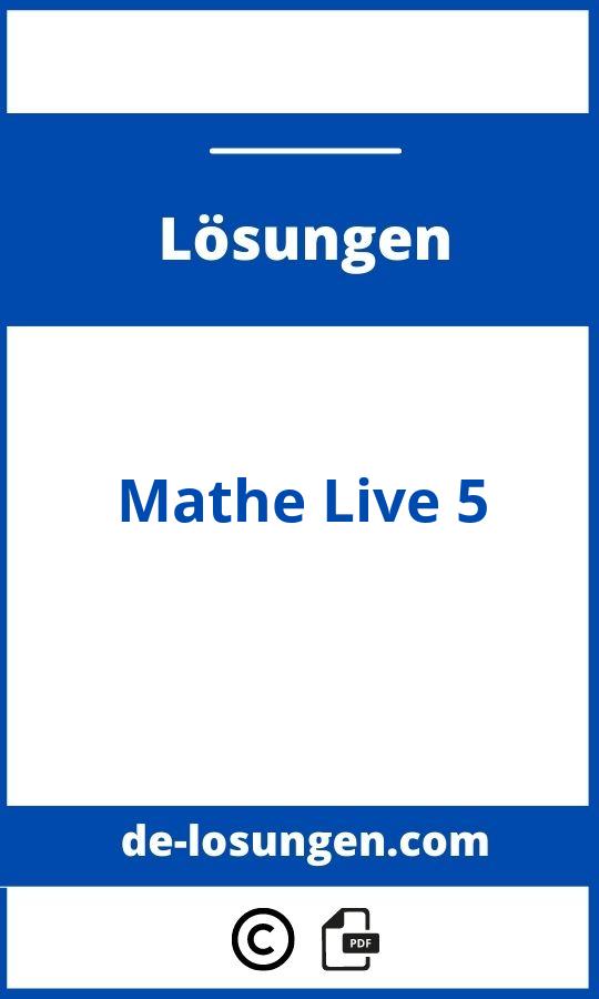 Mathe Live 5 Lösungen