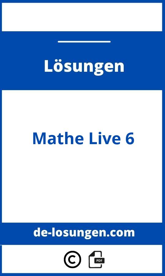 Mathe Live 6 Lösungen