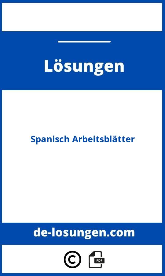 Spanisch Arbeitsblätter Mit Lösungen